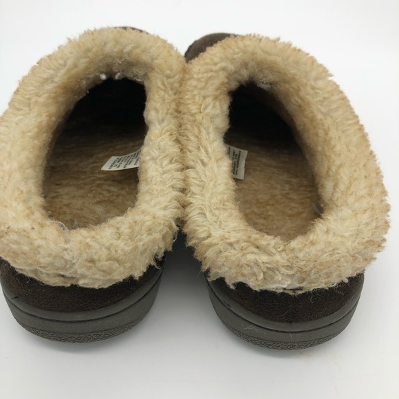 Magellan Men’s Brown Microsuede Faux Fur Lined Insulated Slippers Men’s Size 8 - Picture 8 of 12